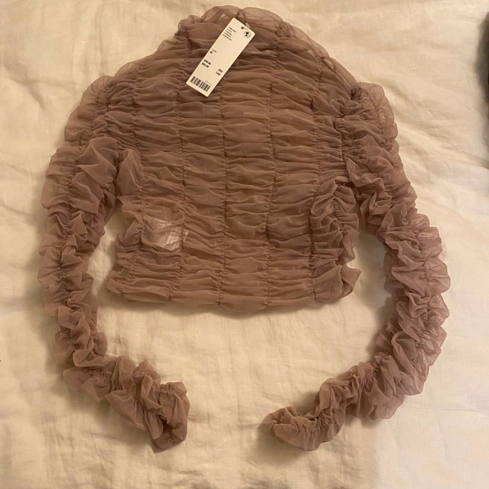 Silence + Noise Kora Sheer Ruched Top